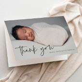 Moderne Script Religious Foto Baptism Dankeskarte