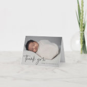 Moderne Script Religious Foto Baptism Dankeskarte (Vorderseite)