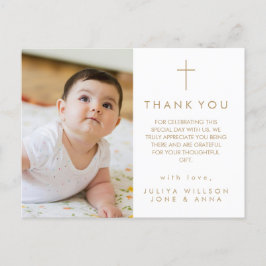 Moderne Script Religious Foto Taufe Vielen Dank Postkarte