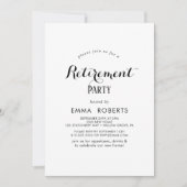 Moderne Script Retirement-Party Einladung (Vorderseite)
