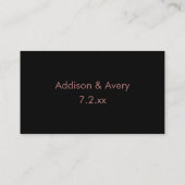 Moderne Script Rose Gold auf schwarz Danke einfüge Begleitkarte (Rückseite)