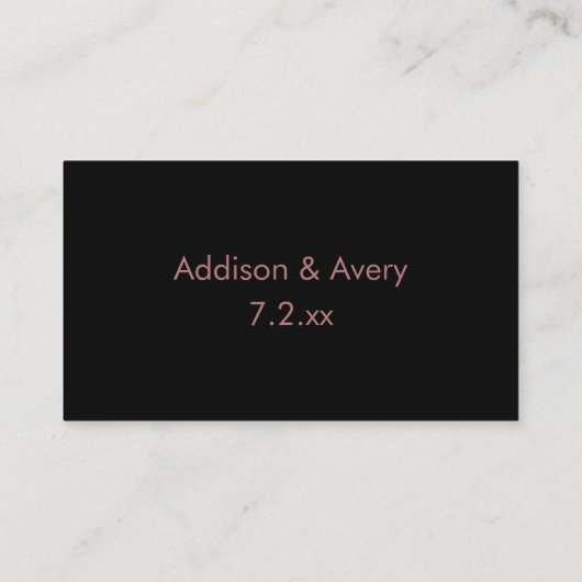 Moderne Script Rose Gold auf schwarz Danke einfüge Begleitkarte (Rückseite)