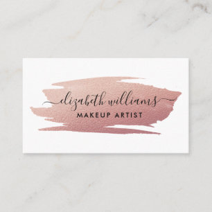 Moderne Script-Rose Gold Foil Pinselstrich Visitenkarte