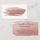 Moderne Script-Rose Gold Foil Pinselstrich Visitenkarte (Vorne/Hinten)