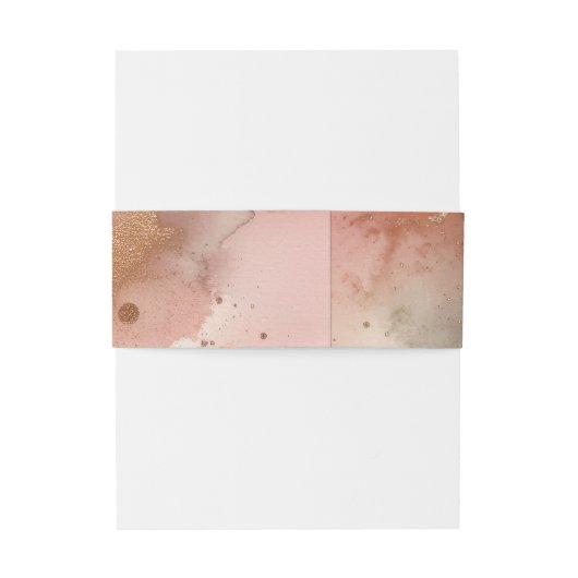 Moderne Script-Rose Gold Watercolor Hochzeit Einladungsbanderole (Rückseitenbeispiel)