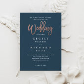 Moderne Script Rose Gold Wedding Einladung