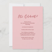 Moderne Script-Rose Rosa Arch Multi Foto Grad Einladung (Rückseite)