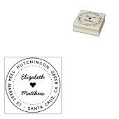 Moderne Script Round Wedding Rücksendeadresse Gummistempel (Stempel)