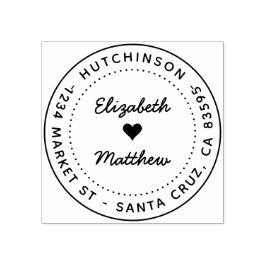 Moderne Script Round Wedding Rücksendeadresse Gummistempel