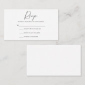 Moderne Script-RSVP-Karte Begleitkarte (Vorne/Hinten)