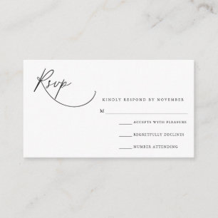 Moderne Script-RSVP-Karte Begleitkarte