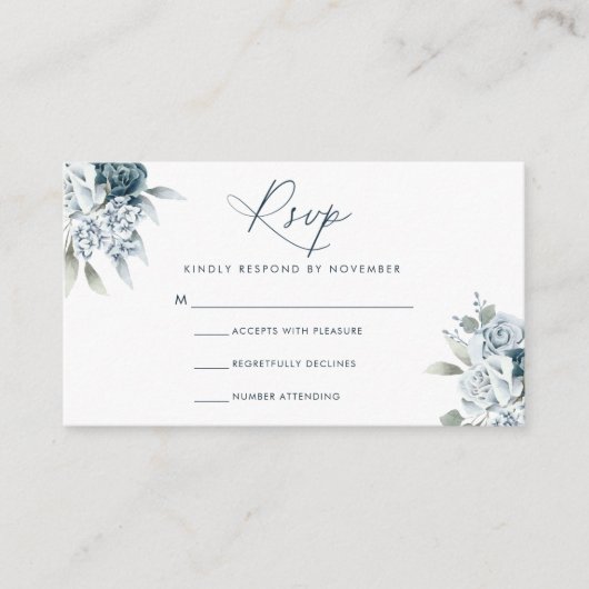 Moderne Script-RSVP-Karte Begleitkarte (Vorderseite)