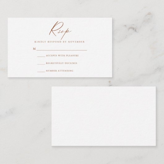 Moderne Script-RSVP-Karte Begleitkarte (Vorne/Hinten)