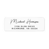 Moderne Script-Rücksendeadresse (Vorne)