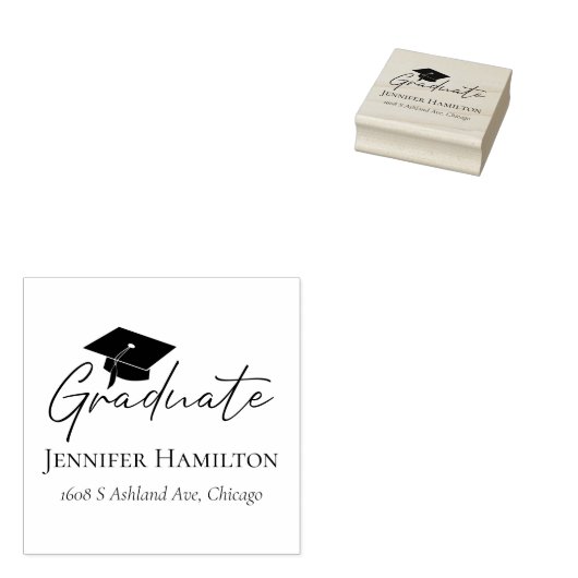 Moderne Script-Rücksendeadresse mit einfacher Grad Gummistempel (Stempel)