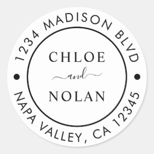 Moderne Script-Rücksendeadresse Runder Aufkleber