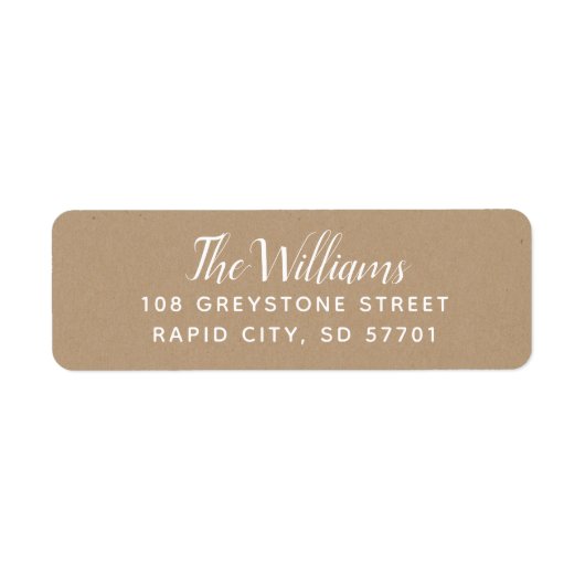 Moderne Script-Rücksendeadressen-Aufkleber (Vorne)