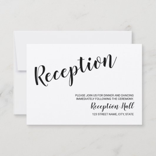 Moderne Script Rustic Kraft Papier Hochzeitsempfeh Einladung (Vorderseite)