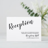 Moderne Script Rustic Kraft Papier Hochzeitsempfeh Einladung (Stehend Vorderseite)