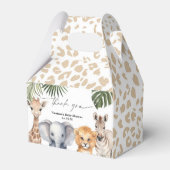 Moderne Script Safari Animals Baby Boy Dusche Geschenkschachtel (Vorderseite)
