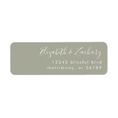 Moderne Script Sage Green Rücksendeadresse (Vorne)