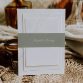Moderne Script Sage Green Wedding Einladungsbanderole
