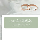 Moderne Script Sage Green Wedding Rücksendeadresse