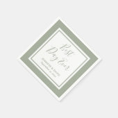 Moderne Script Sage Green Wedding Serviette (Ecke)