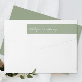 Moderne Script Sage Grüne Minimalistische Hochzeit