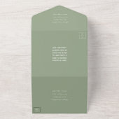 Moderne Script Sage Grüne Minimalistische Hochzeit All In One Einladung (Außenbereich)