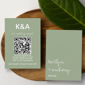 Moderne Script Sage Grüne Minimalistische Hochzeit Begleitkarte