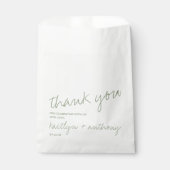 Moderne Script Sage Grüne Minimalistische Hochzeit Geschenktütchen (Vorderseite)