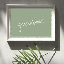 Moderne Script Sage Grüne Minimalistische Hochzeit Poster