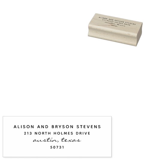 Moderne Script Sans Serif Rücksendeadresse Briefma Gummistempel (Stempel)