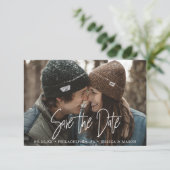 Moderne Script Save the Date Card - Daten speicher RSVP Karte (Stehend Vorderseite)