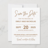 Moderne Script Save the Date Card mit zwei Bildern (Rückseite)