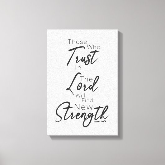 Moderne Script Schriftart Bible Verse Isaiah 40:31 Leinwanddruck (Vorderseite)