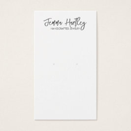 Moderne Script Schwarz-weiß Earring Display Cards