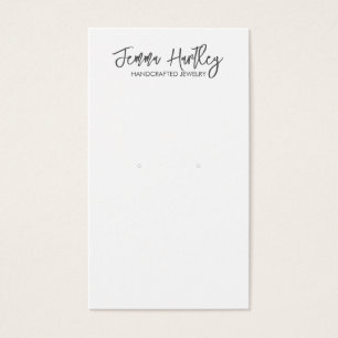 Moderne Script Schwarz-weiß Earring Display Cards