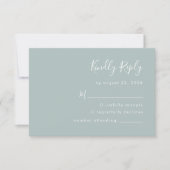 Moderne Script Sea Glass Wedding RSVP Karte (Vorderseite)
