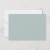 Moderne Script Sea Glass Wedding RSVP Karte (Rückseite)