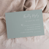 Moderne Script Sea Glass Wedding RSVP Karte