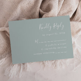 Moderne Script Sea Glass Wedding RSVP Karte