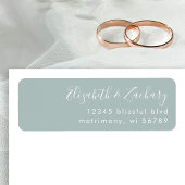 Moderne Script Sea Glass Wedding Rücksendeadresse