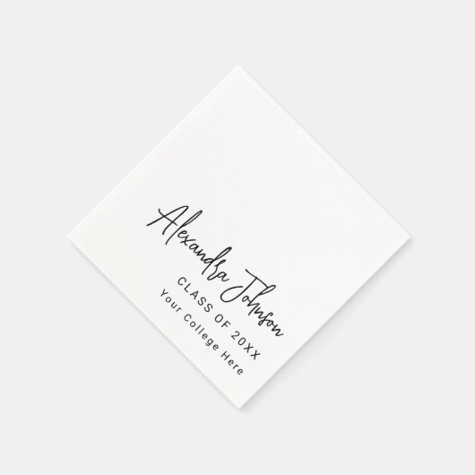 Moderne Script Simple Graduation Party Serviette (Ecke)
