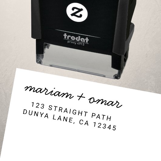 Moderne Script Simple Wedding Rücksendeadresse Permastempel