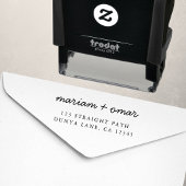 Moderne Script Simple Wedding Rücksendeadresse Permastempel