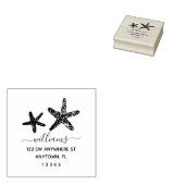 Moderne Script Starfish Rücksendeadresse Personali Gummistempel (Stempel)