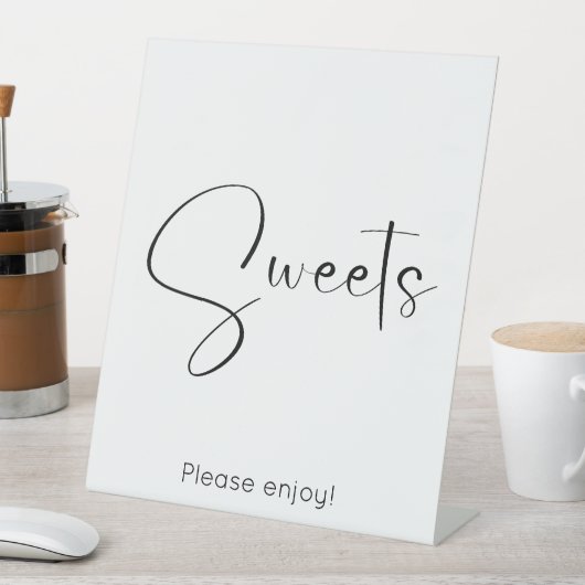 Moderne Script-Süßigkeiten Sockelschild (In Situ)
