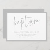 Moderne Script-Taufe & Christening Einladung (Vorne/Hinten)
